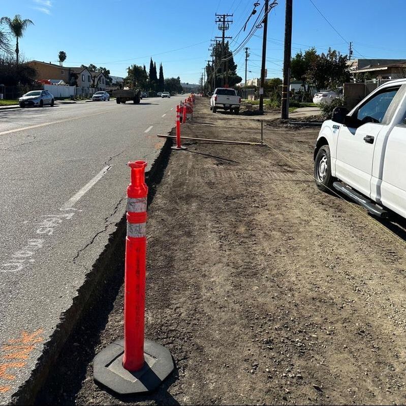 Broken ground of the Merced Avenue Greenway Project.
